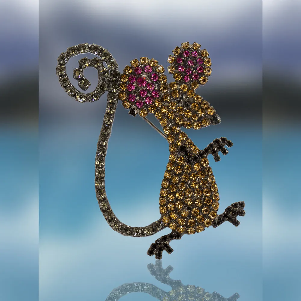 Mouse Pin with Swarovski Crystal Stones by Albert Weiss sold by Albert Weiss