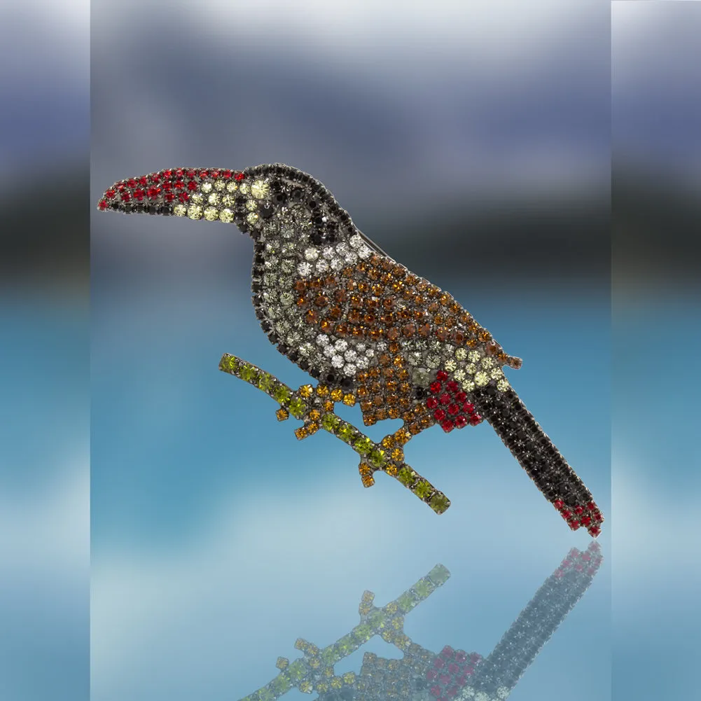 Toucan Pin with Swarovski Crystal Stones by Albert Weiss sold by Albert Weiss