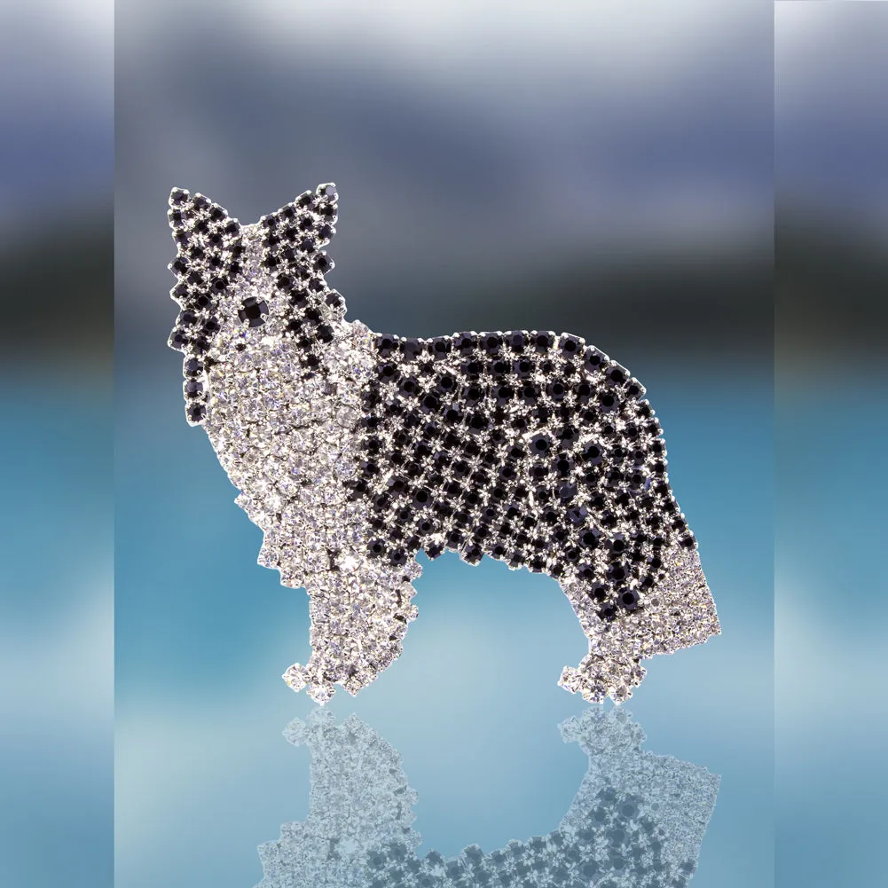 Border Collie Pin with Swarovski Crystal Stones by Albert Weiss sold by Albert Weiss