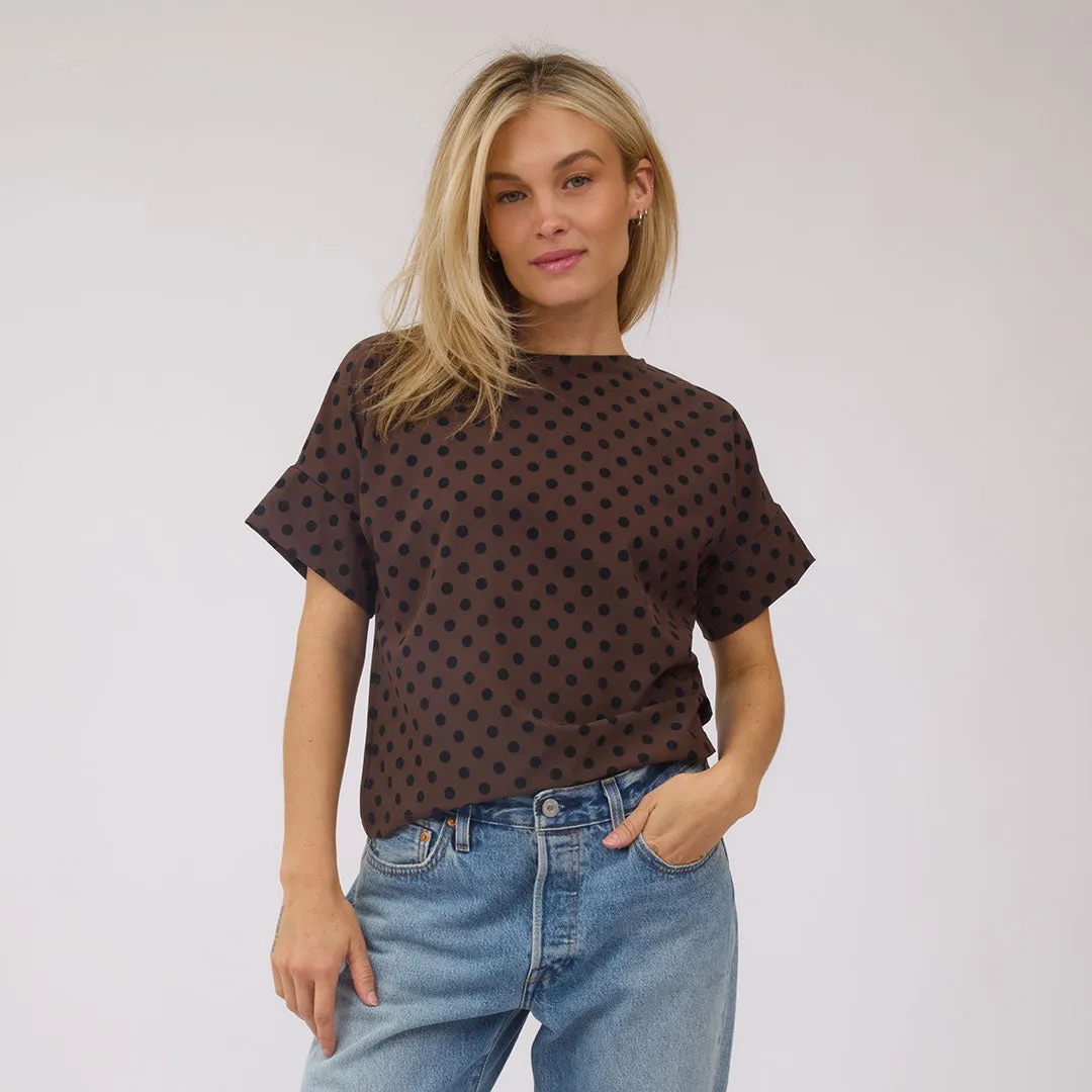Boss Tee, Black/Brown Polka Dot sold by Albion product image thumbnail 5