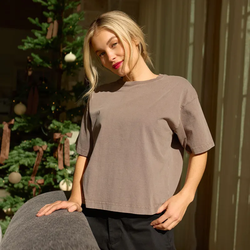 Perfect Oversized Cotton Tee, Brown sold by Albion