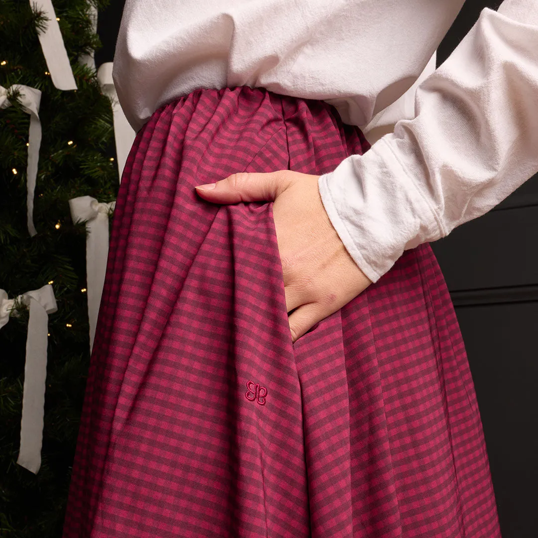Vienna Bubble Skirt, Burgundy Gingham sold by Albion product image thumbnail 4