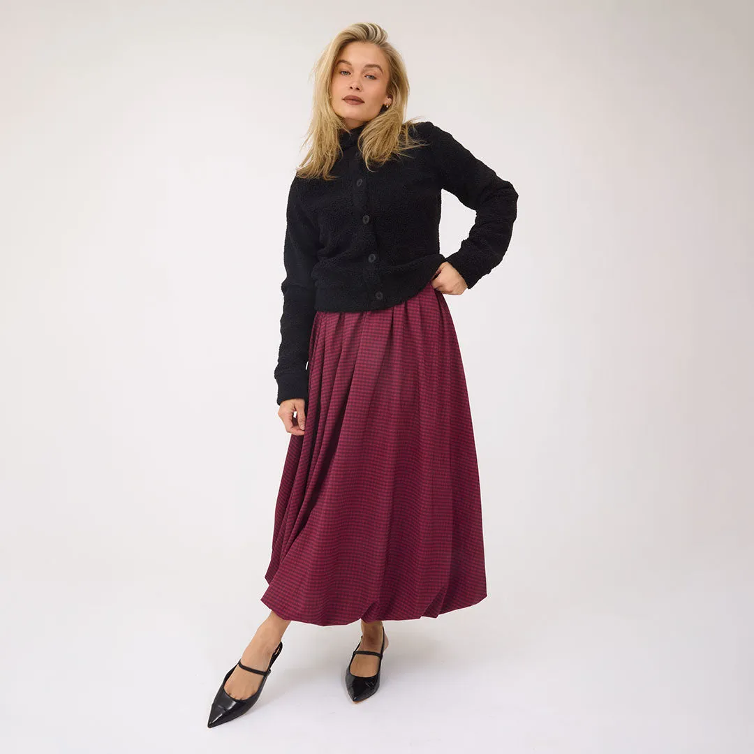 Vienna Bubble Skirt, Burgundy Gingham sold by Albion product image thumbnail 5