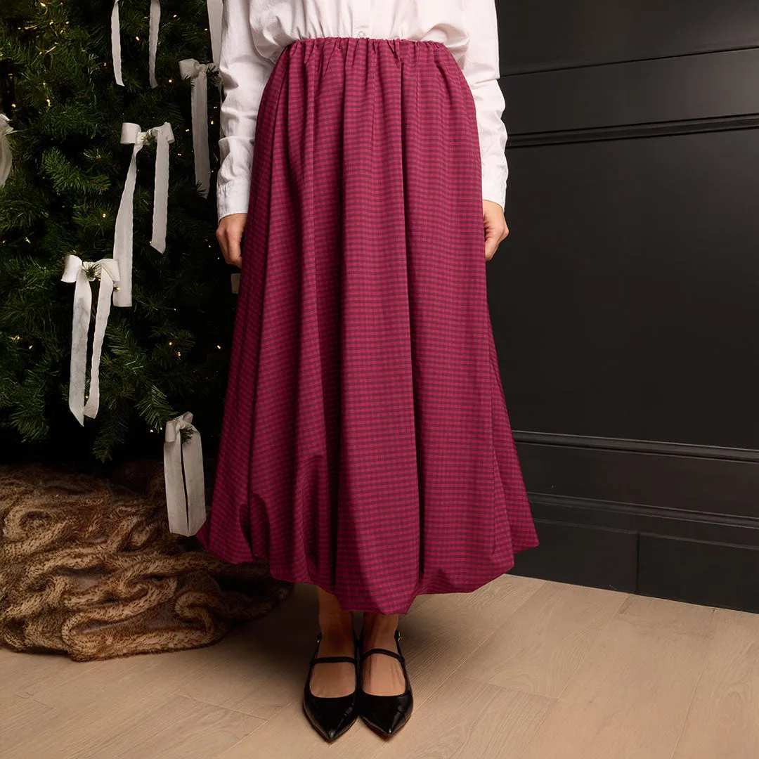 Vienna Bubble Skirt, Burgundy Gingham sold by Albion product image thumbnail 2