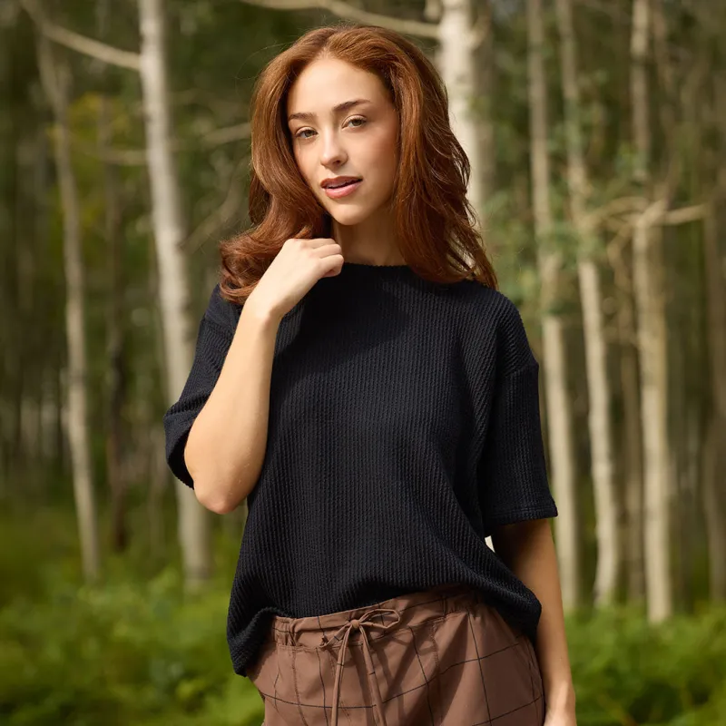 Perfect Oversized Ribbed Tee, Black sold by Albion