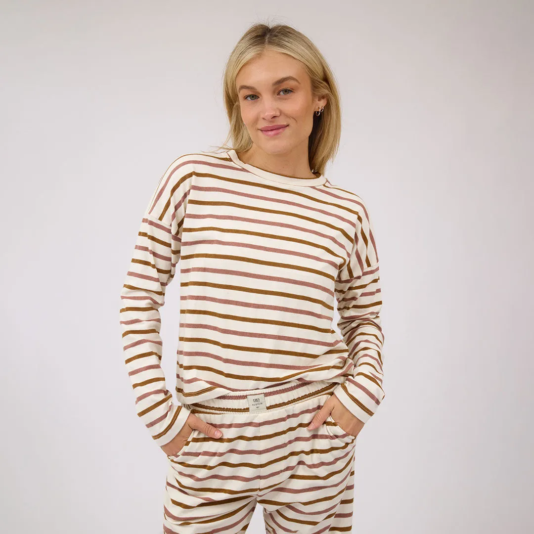 Striped Basic Long Sleeve, Mauve sold by Albion