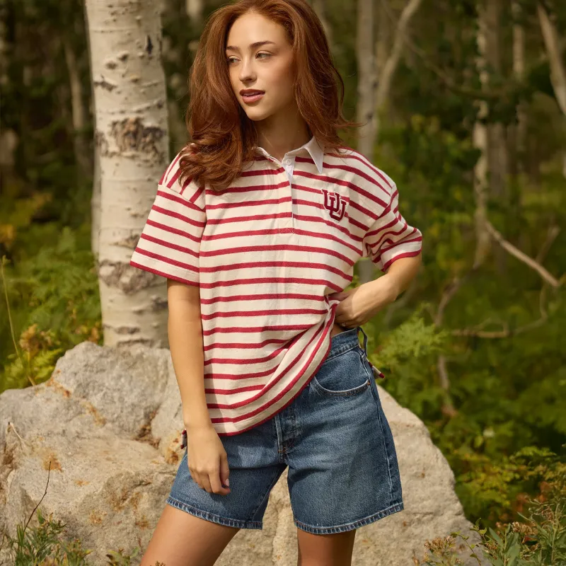 Utah Women's Polo, Red Stripe sold by Albion