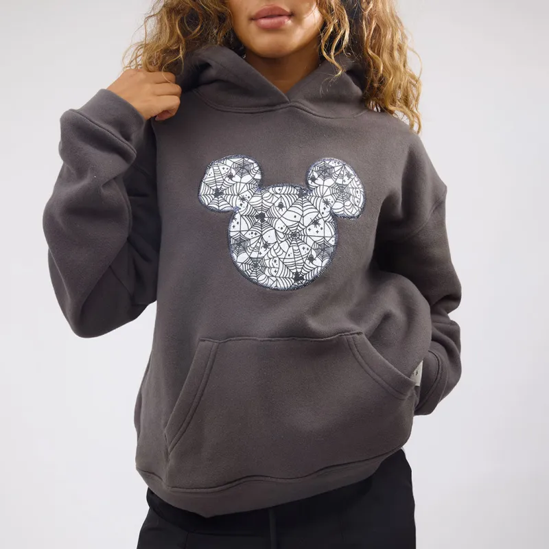 Disney Mickey Web Boyfriend Hoodie, Charcoal sold by Albion