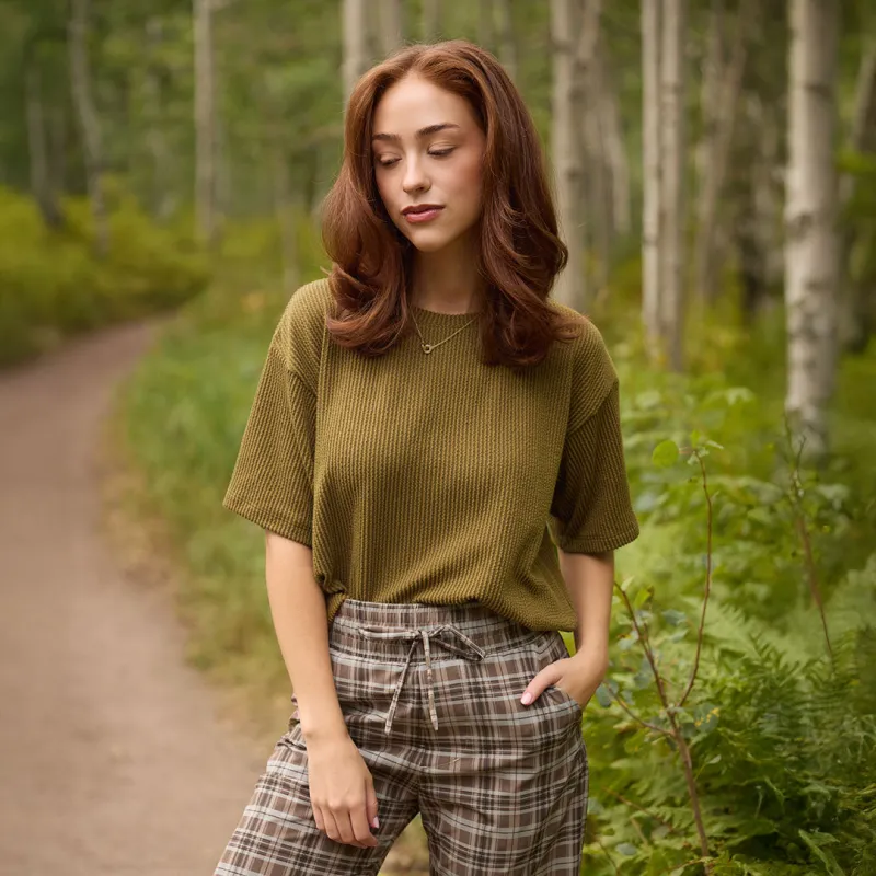 Perfect Oversized Ribbed Tee, Light Olive sold by Albion