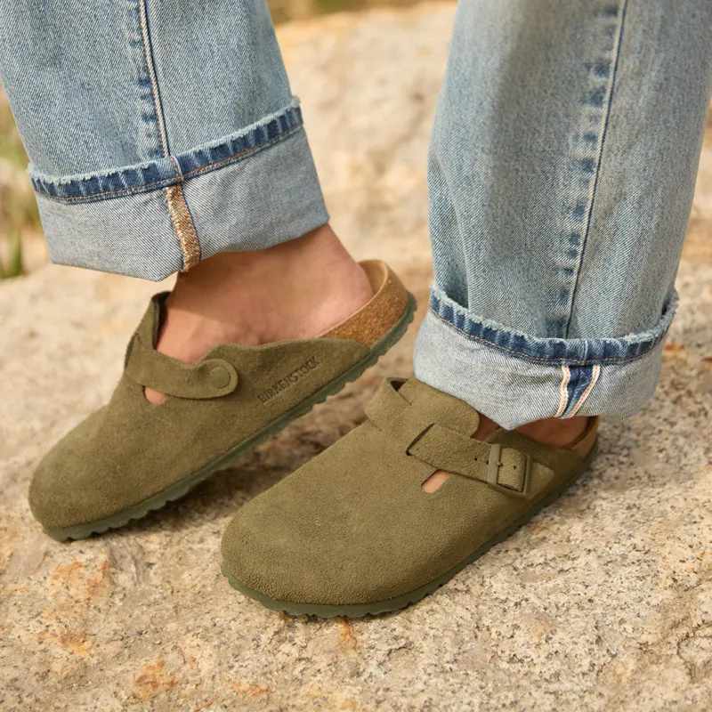 Birkenstock Boston Suede Leather-Thyme sold by Albion