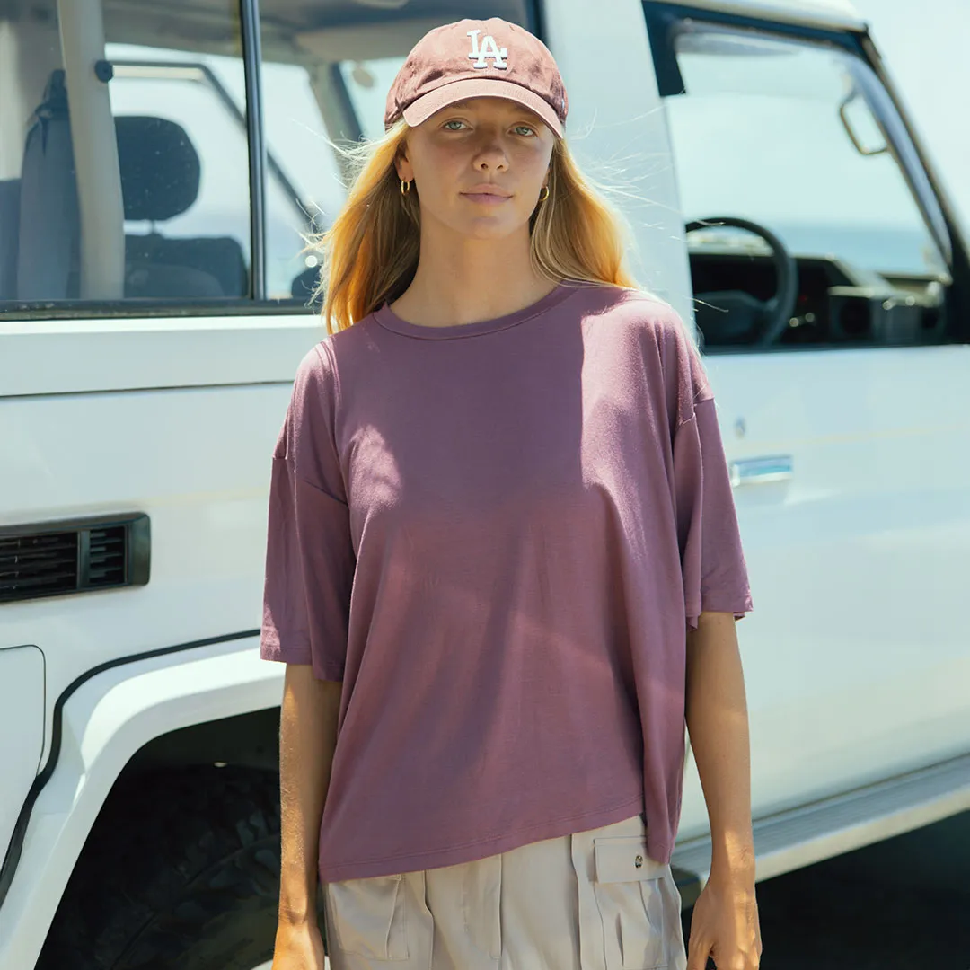 Perfect Oversized Bamboo Tee, Plum sold by Albion product image thumbnail 4