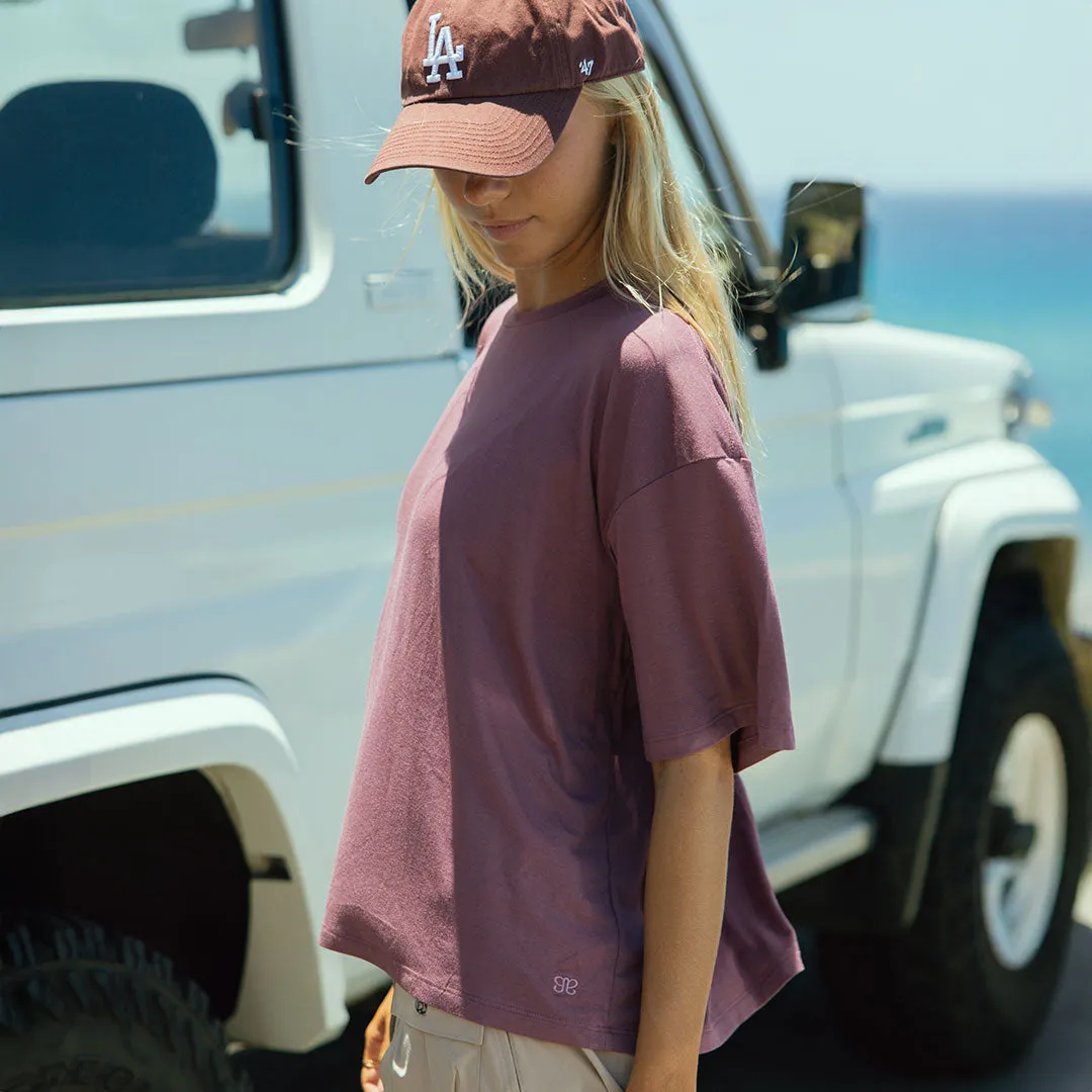 Perfect Oversized Bamboo Tee, Plum sold by Albion product image thumbnail 5