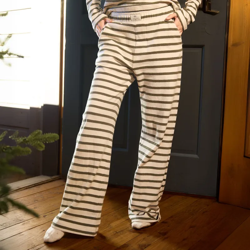 Striped Pants, Olive and Cream sold by Albion