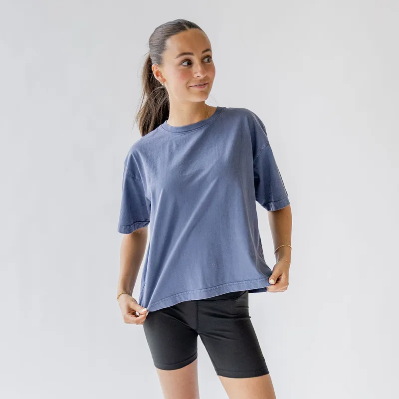 Perfect Oversized Cotton Tee, Blue sold by Albion