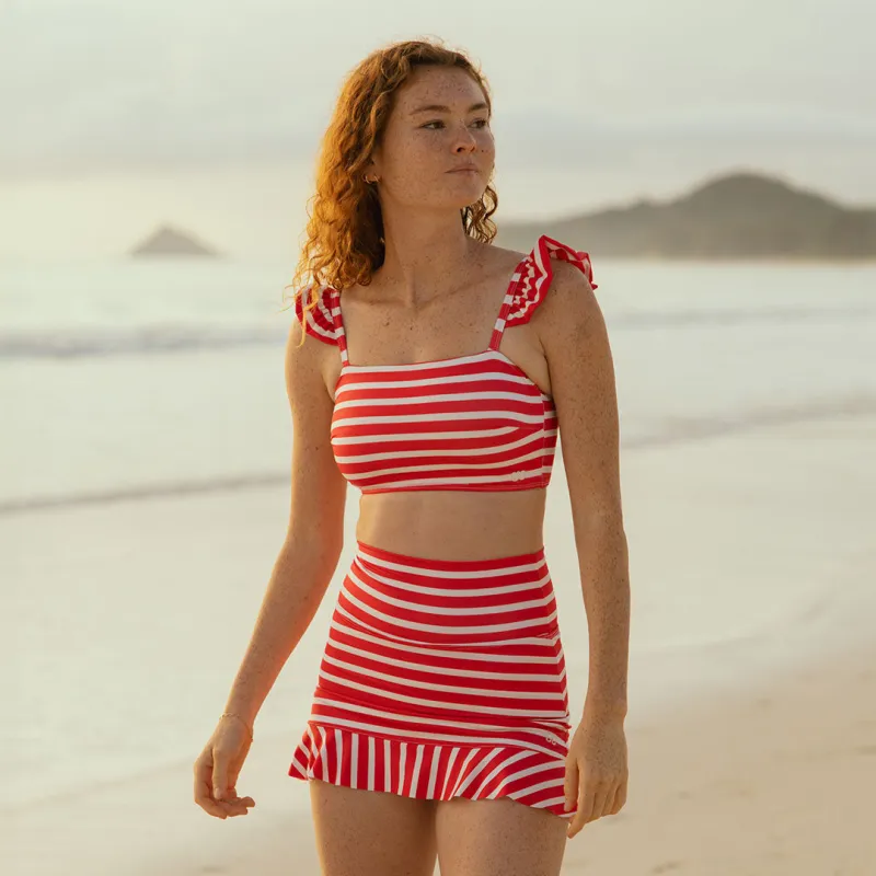 Red/White Stripe Bella Crop Top sold by Albion