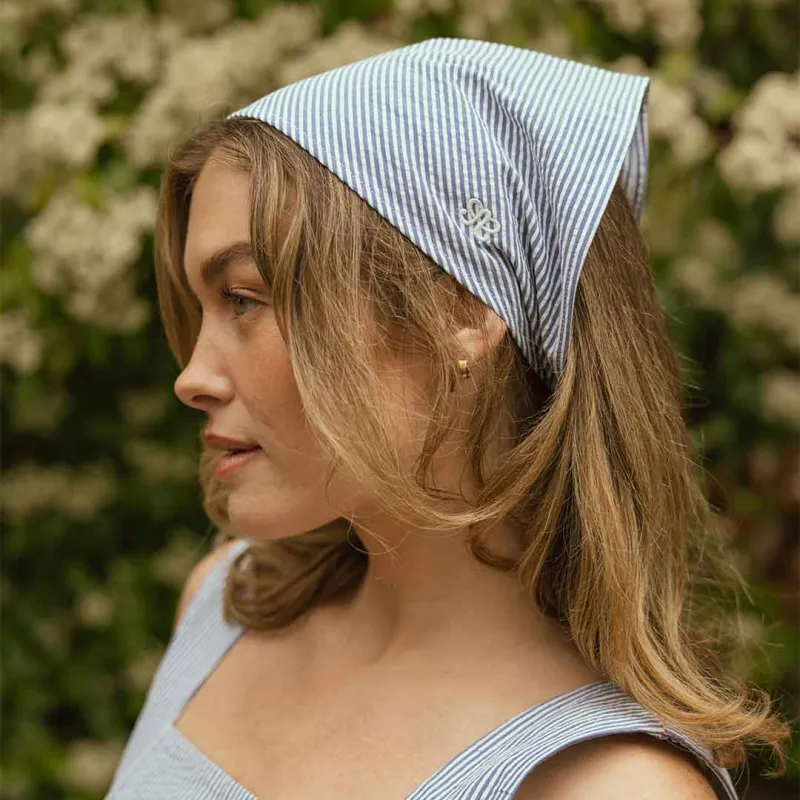 Bandana, Navy Seersucker sold by Albion