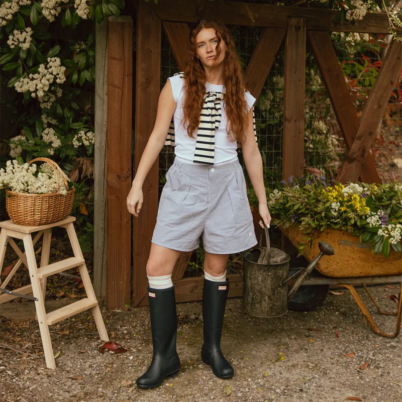 Harvest Shorts, Navy Seersucker sold by Albion