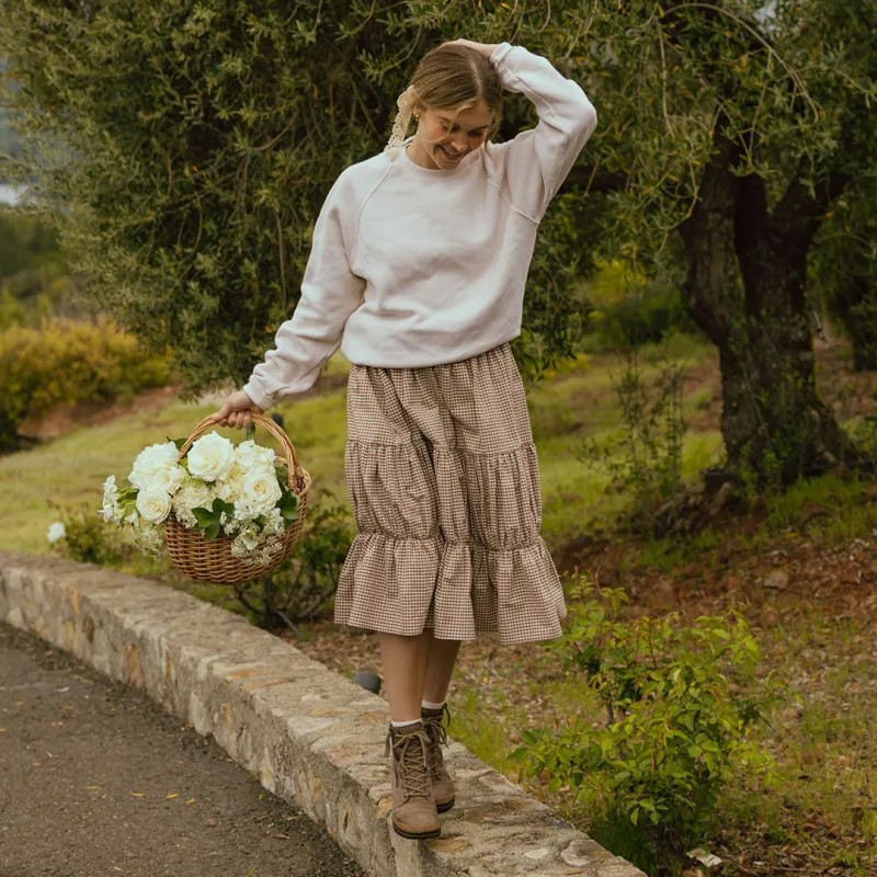 Salinas Skirt, Brown Gingham sold by Albion