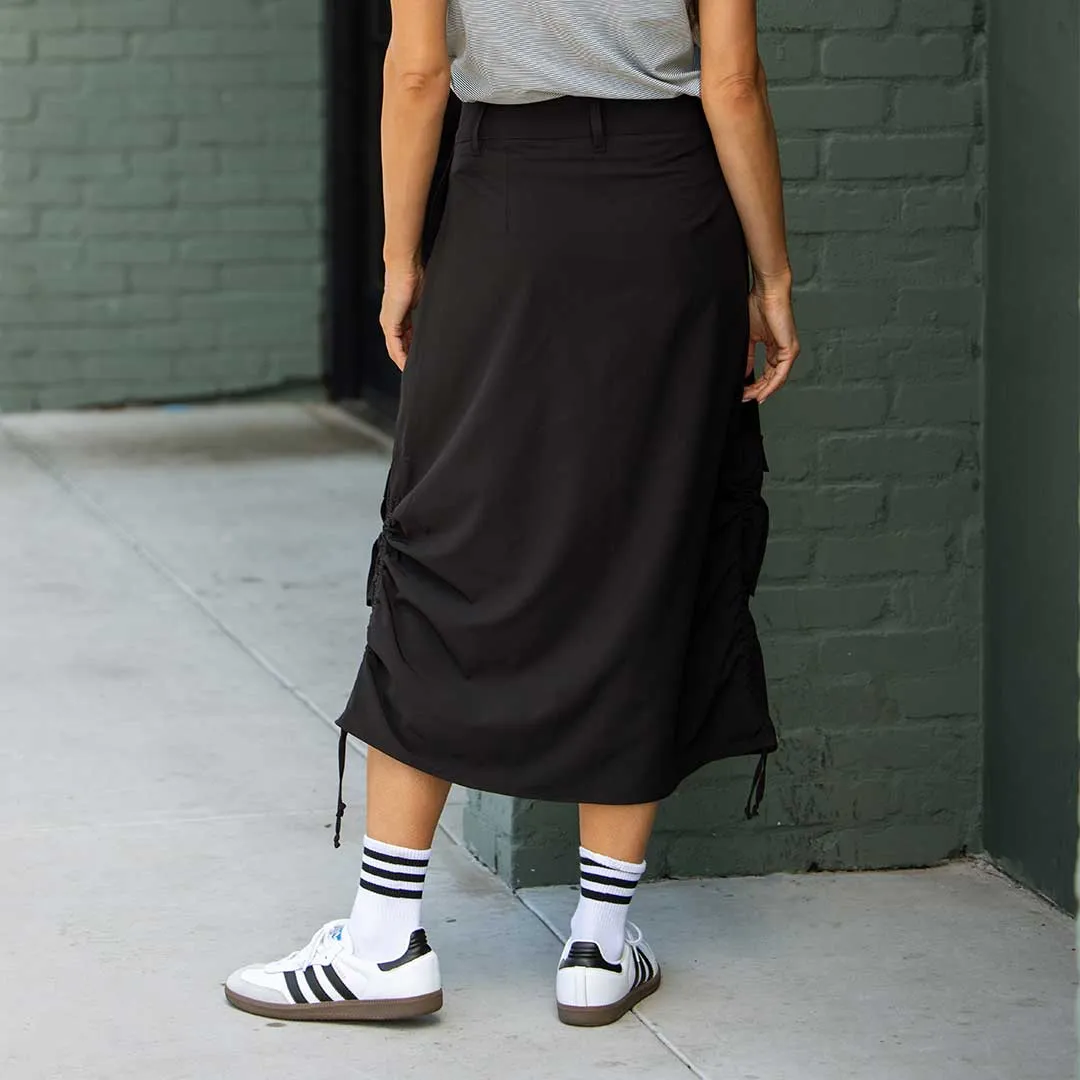 Maxi Cargo Skirt, Black sold by Albion product image thumbnail 4