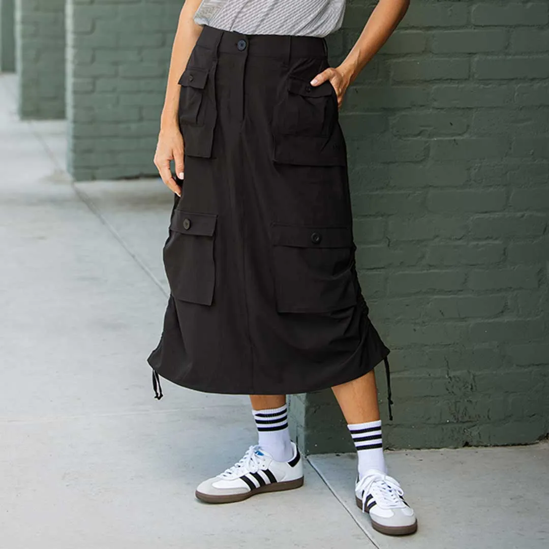 Maxi Cargo Skirt, Black sold by Albion product image thumbnail 3