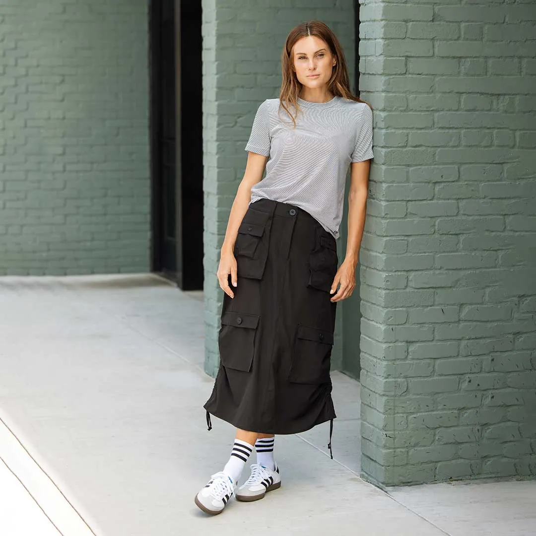 Maxi Cargo Skirt, Black sold by Albion product image thumbnail 5