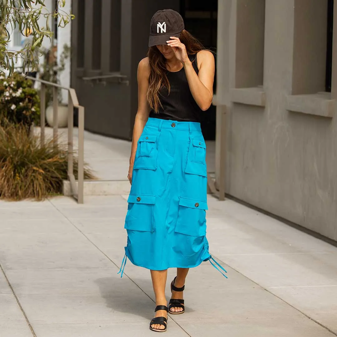 Maxi Cargo Skirt, Cobalt sold by Albion product image thumbnail 3