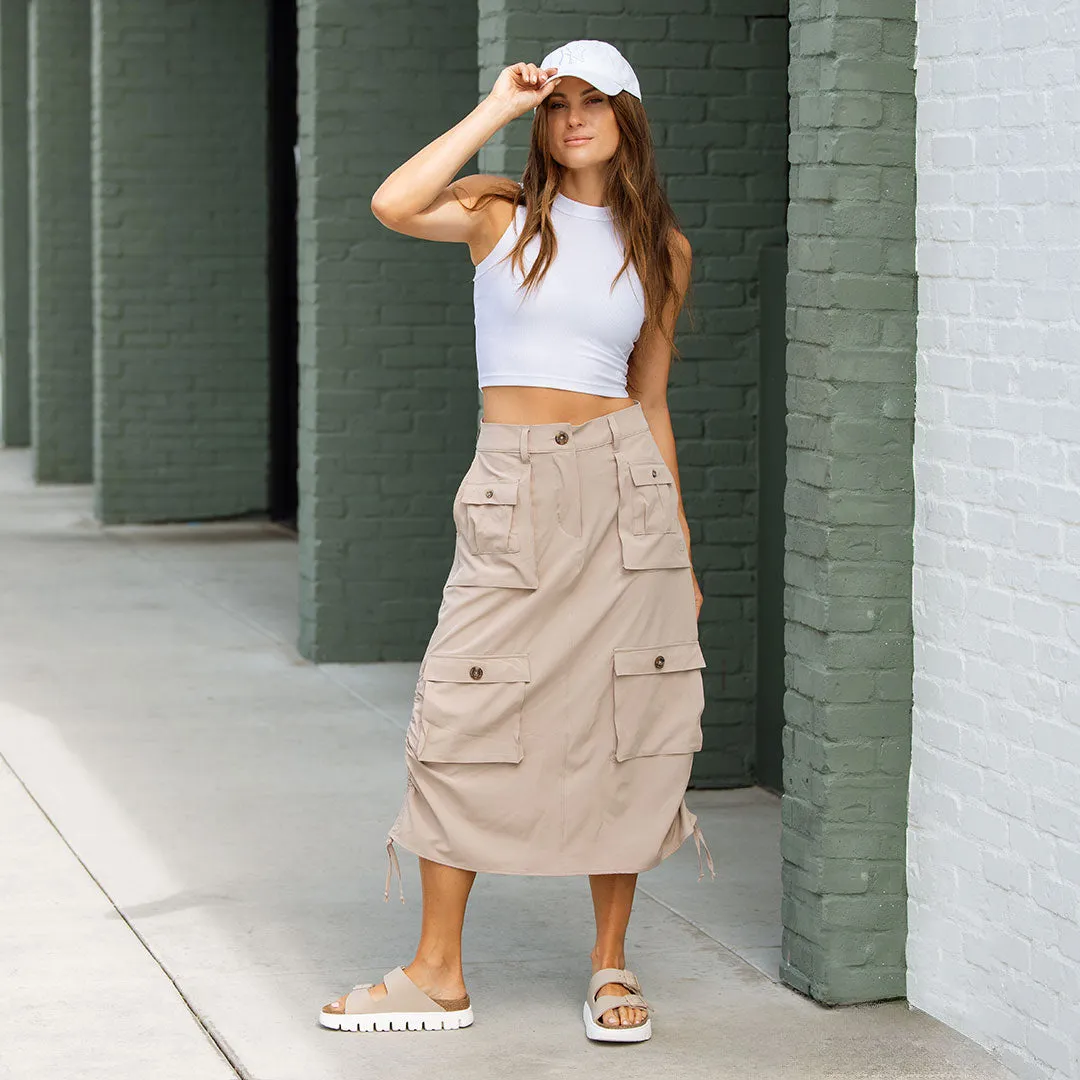 Maxi Cargo Skirt, Cobblestone sold by Albion product image thumbnail 5