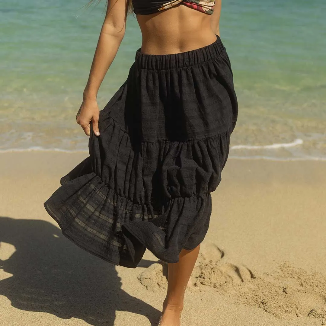 Short Tiered Skirt, Black sold by Albion product image thumbnail 3