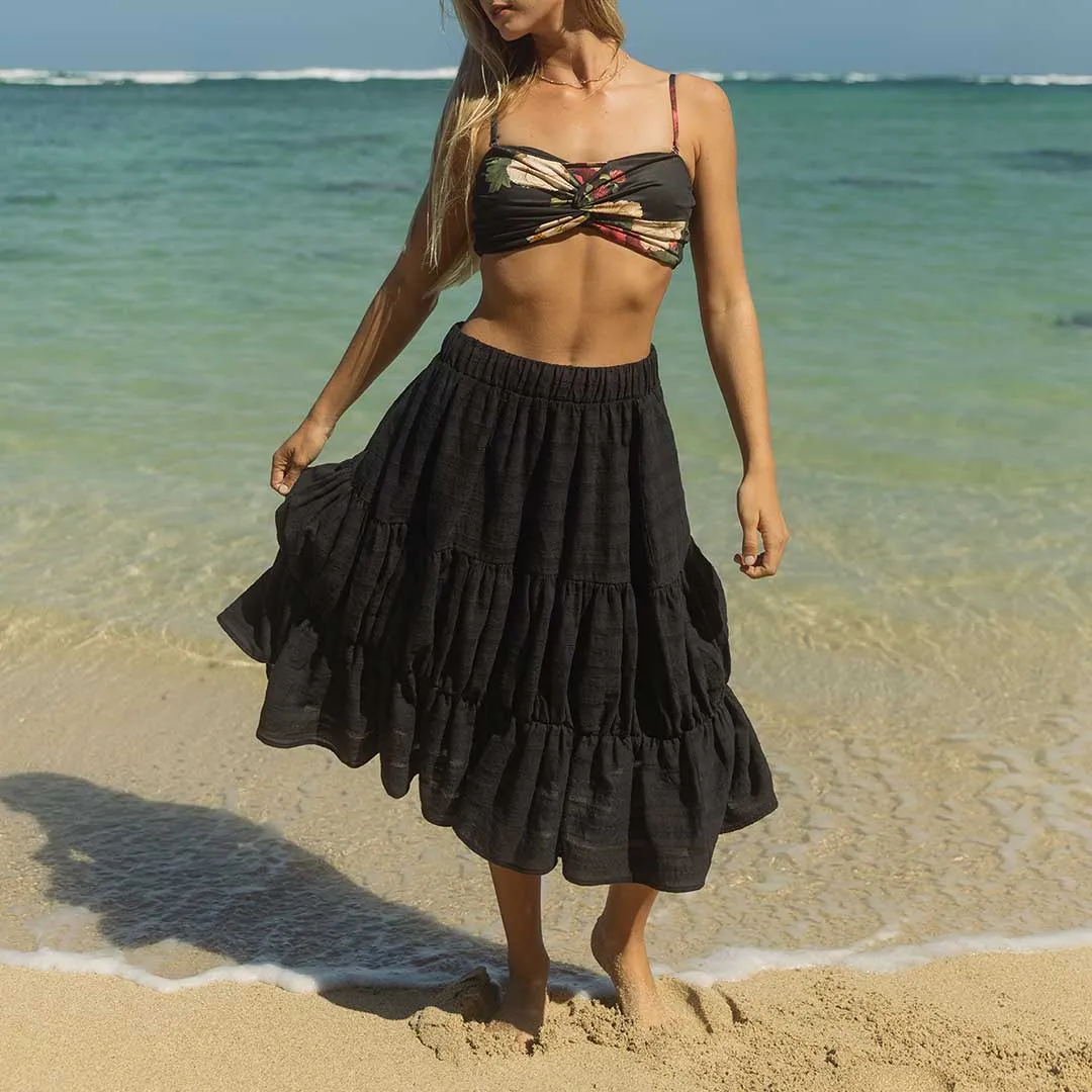 Short Tiered Skirt, Black sold by Albion