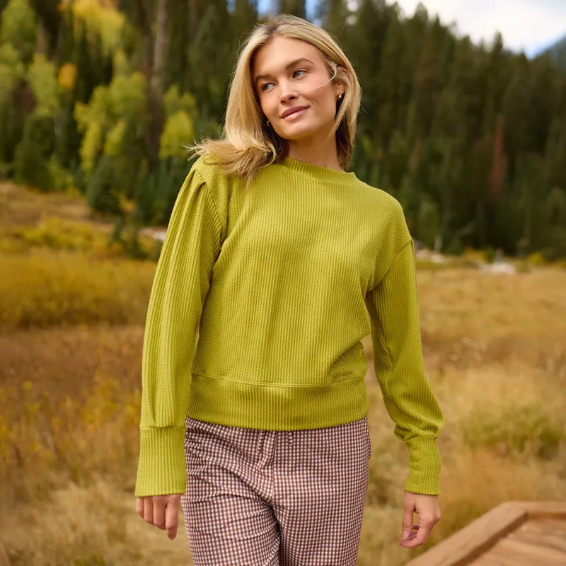 Serena Ribbed Top, Chartreuse sold by Albion