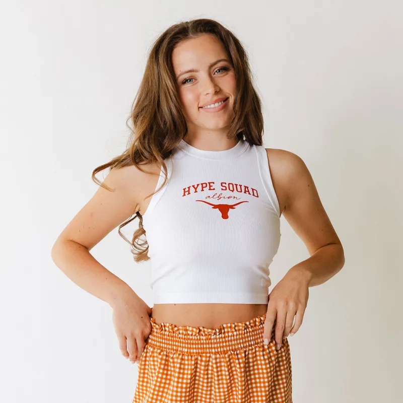 Texas High Neck Tank, White - Hype Squad sold by Albion