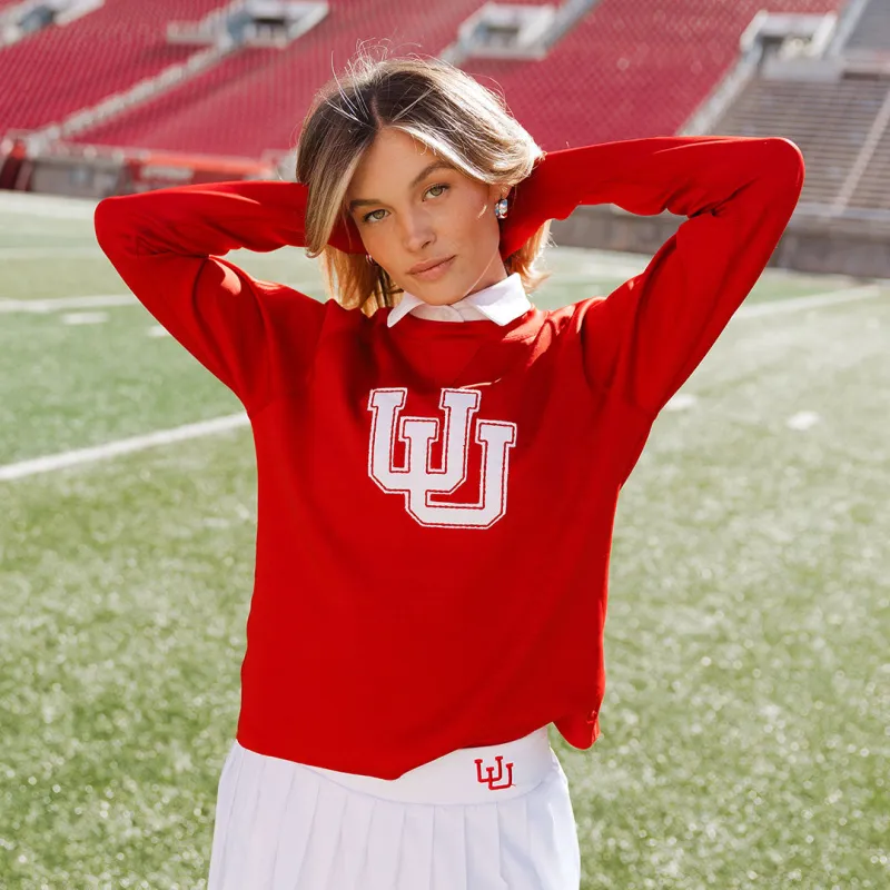 Utah Embroidered Neo Crew, Let's Go U Crimson sold by Albion