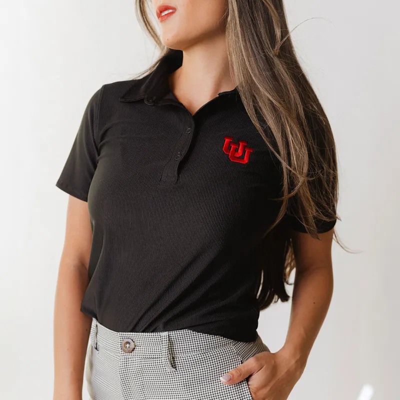 Utah Girl's Ribbed Polo, Black sold by Albion