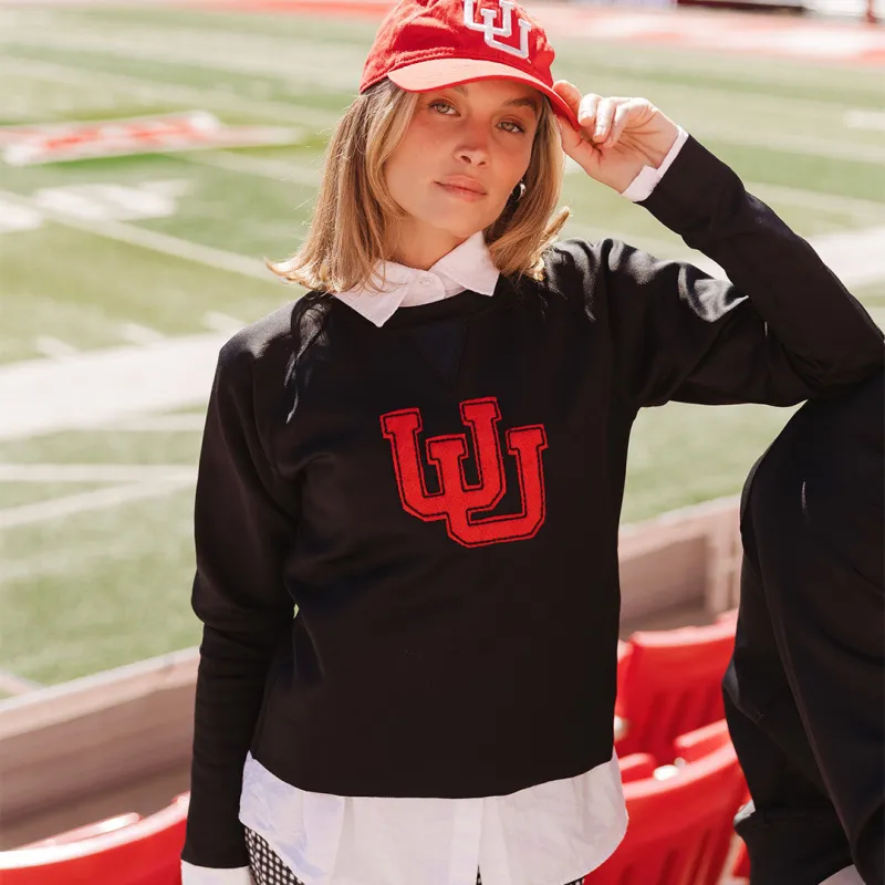 Utah Embroidered Neo Crew, Let's Go U Black sold by Albion