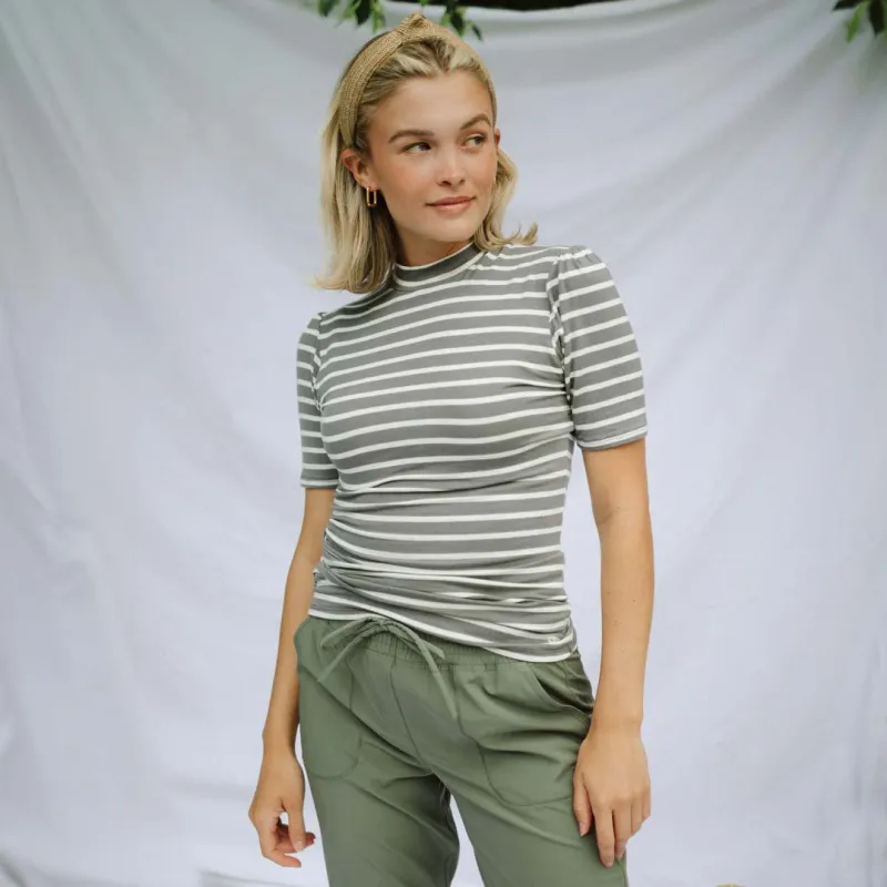 Puff Sleeve Tee, Charcoal made by Albion