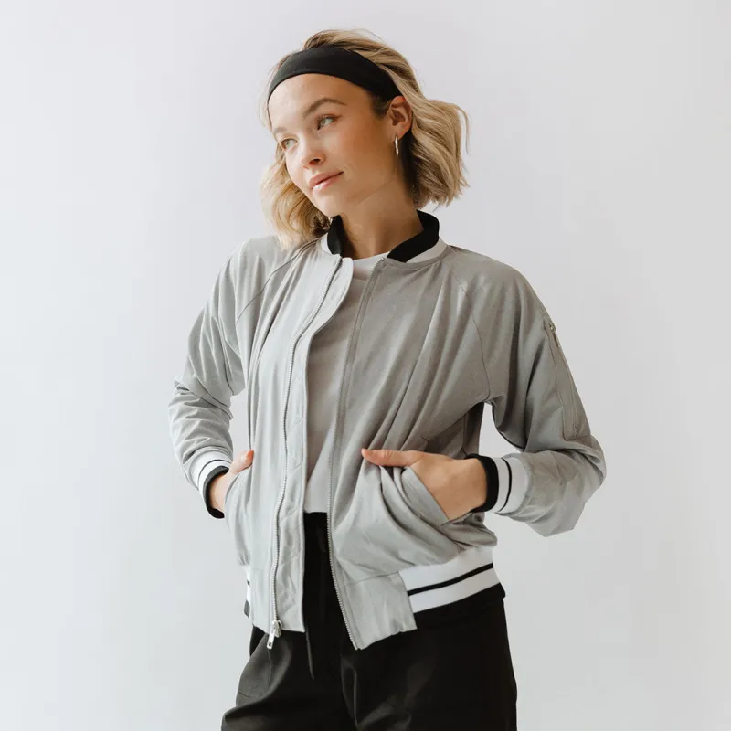 Heather Light Grey Bomber Jacket sold by Albion