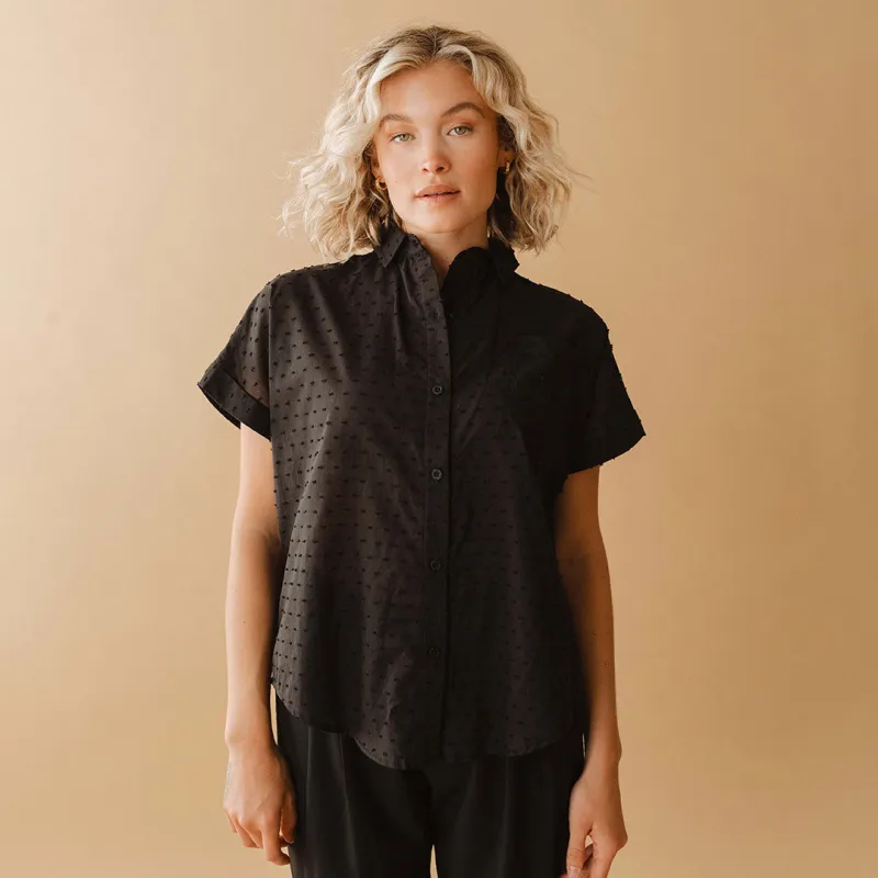 Short Sleeve Button Down, Black made by Albion