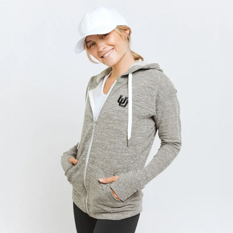 Utah Campus Zip-Up, Heather Grey sold by Albion