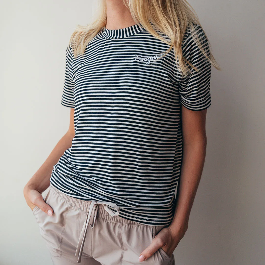 BYU Boyfriend Tee, Black and Ivory Stripe sold by Albion product image thumbnail 4