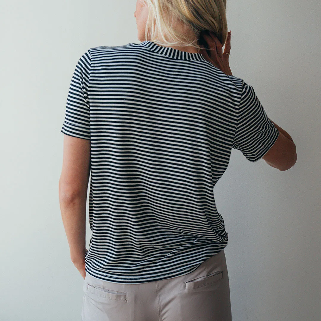BYU Boyfriend Tee, Black and Ivory Stripe sold by Albion product image thumbnail 5