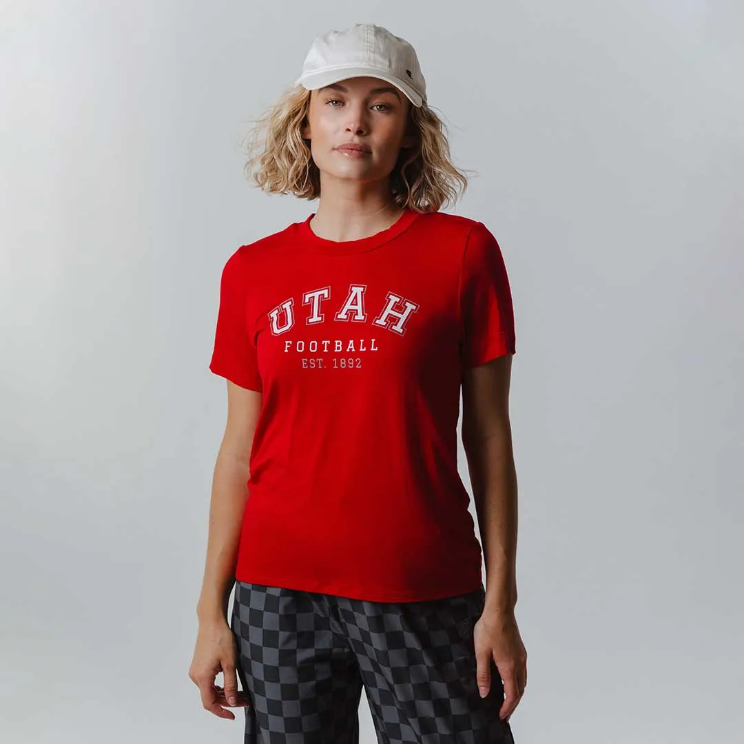 Utah Boyfriend Tee, Red Utah Football sold by Albion product image thumbnail 3