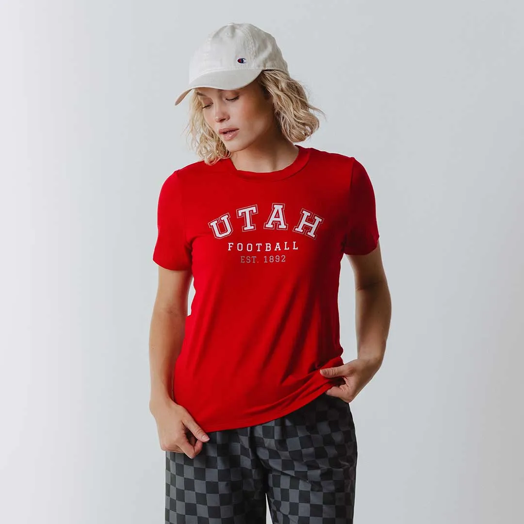 Utah Boyfriend Tee, Red Utah Football sold by Albion product image thumbnail 5