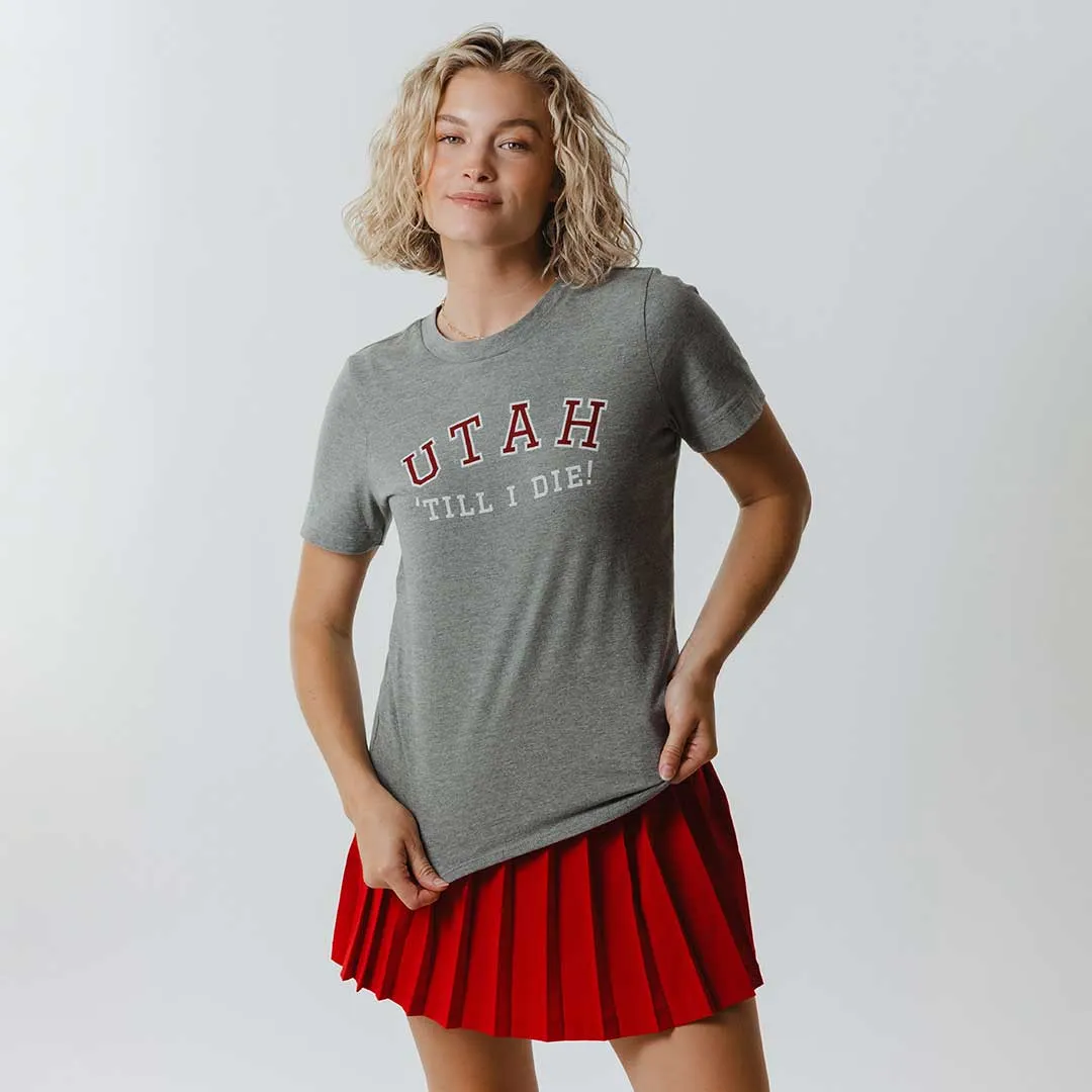 Utah Boyfriend Tee, Grey Till I Die sold by Albion