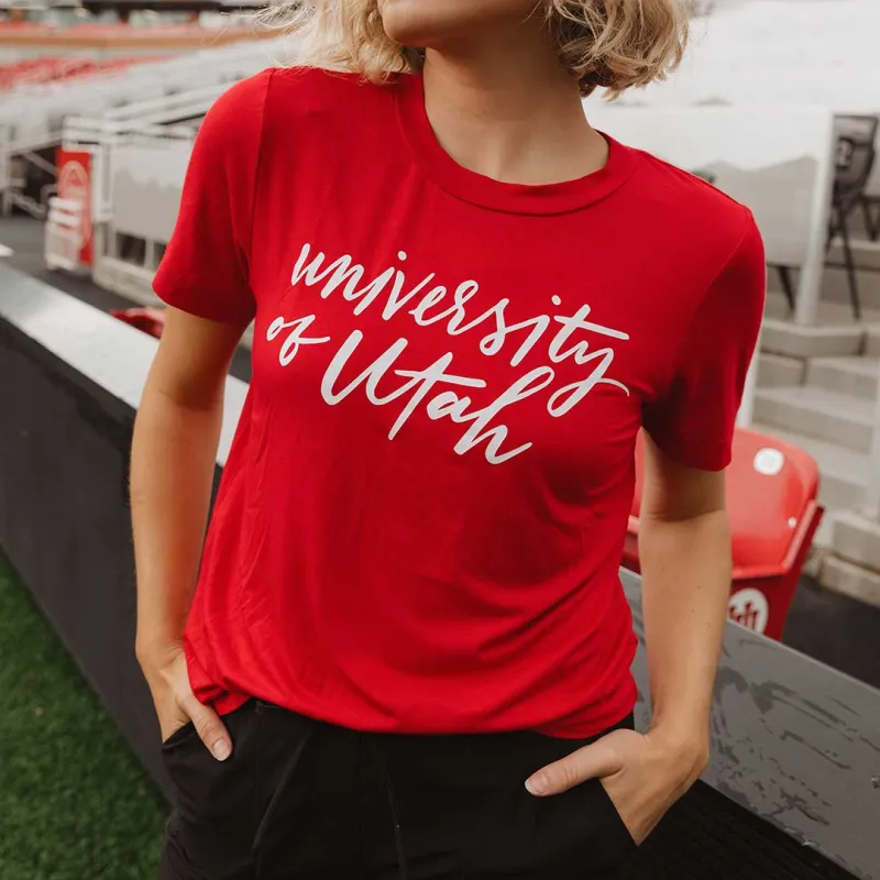 Utah Boyfriend Tee, Red University sold by Albion