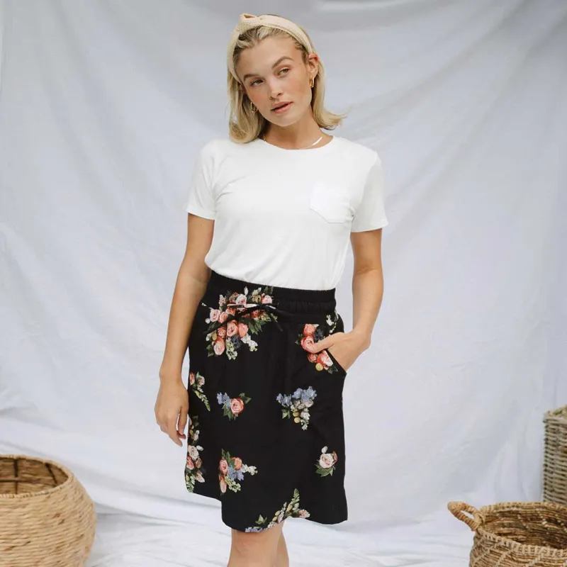 The Away Skirt, Rose Black made by Albion