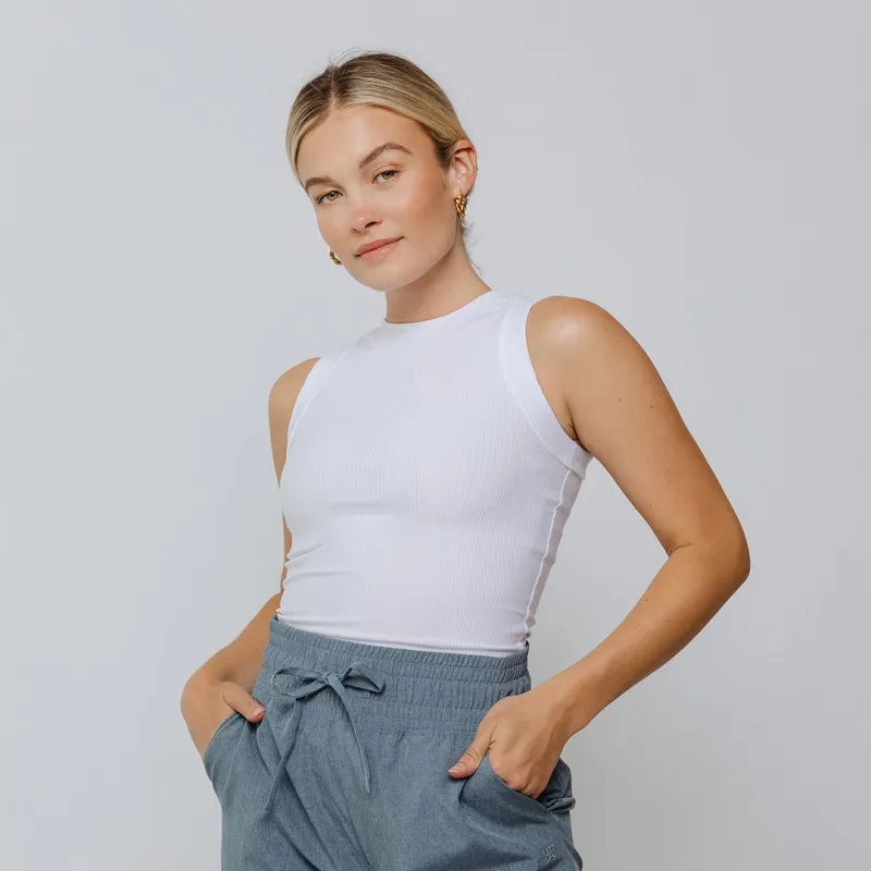 High Neck Tank, White sold by Albion