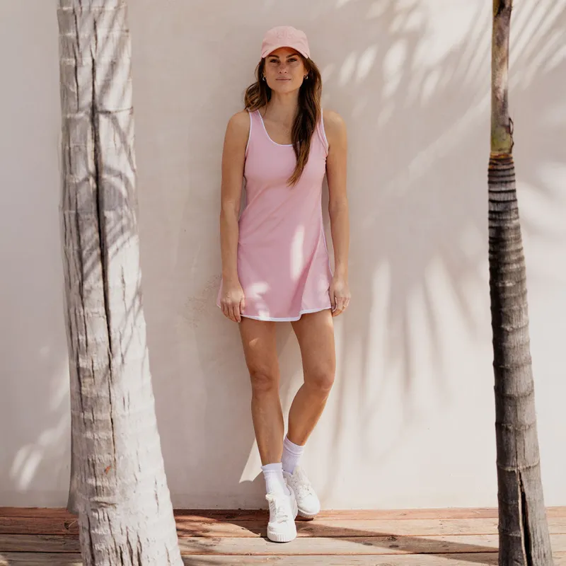 Doubles Tennis Dress, Pink Bliss/White sold by Albion