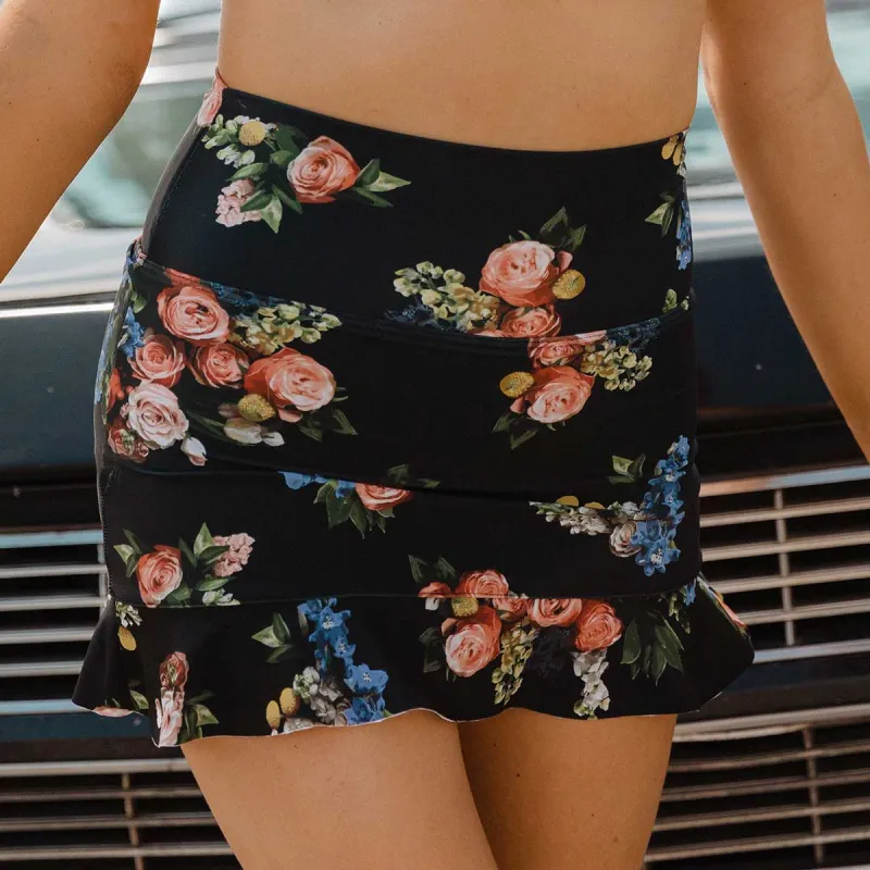 Rose Black High-Waisted Swim Skirt sold by Albion