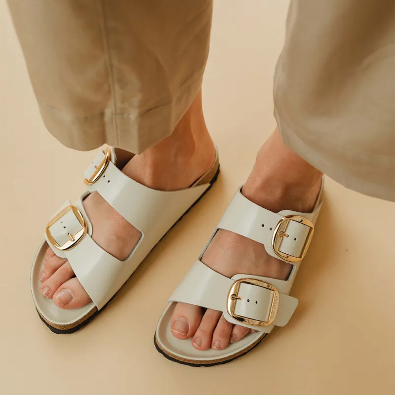 Birkenstock Arizona Big Buckle-High Shine Ecru made by Birkenstock