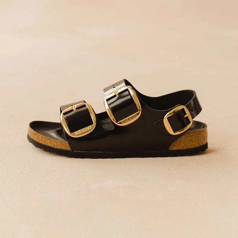 Birkenstock Milano Big Buckle-High Shine Black made by Birkenstock